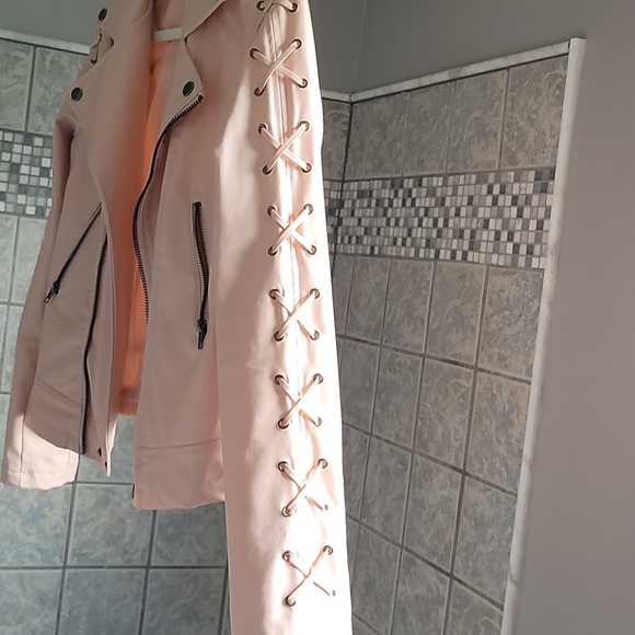 Pink Faux Leather Jacket - Picture 4 of 4